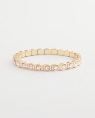 Chico's Women | Small Pink Faceted Gem Stretch Bracelet PALE PINK