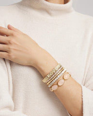 Chico's Women | Small Pink Faceted Gem Stretch Bracelet PALE PINK