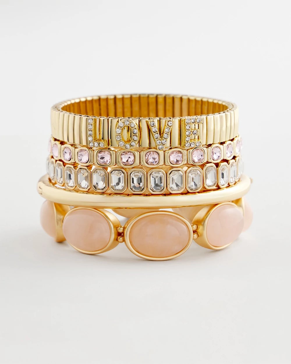 Chico's Women | Quartz Stone Stretch Bracelet PALE PINK