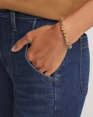 Chico's Women | Tortoise Goldtone Round Stretch Bracelet BROWN