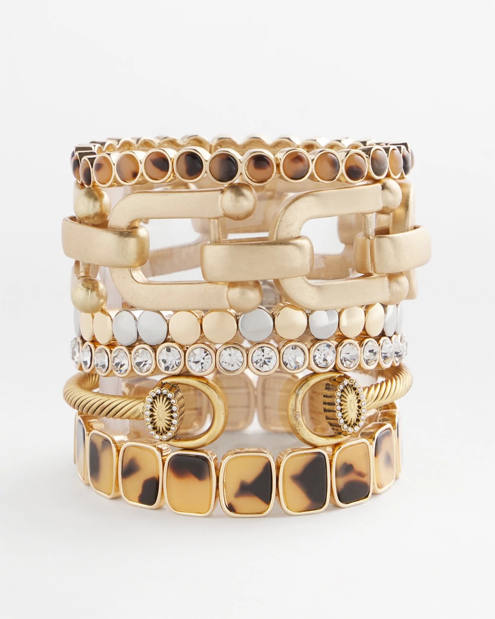 Chico's Women | Tortoise Square Stretch Bracelet BROWN