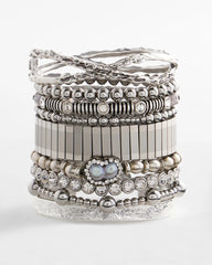 Silver Tone Stretch Watchband Bracelet
