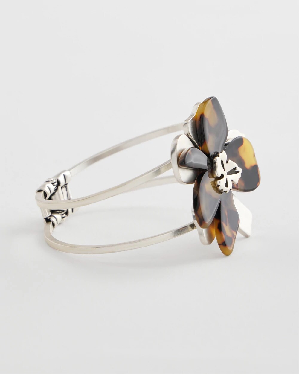 Tortoise Floral Hinge Bracelet