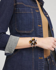 Tortoise Floral Hinge Bracelet