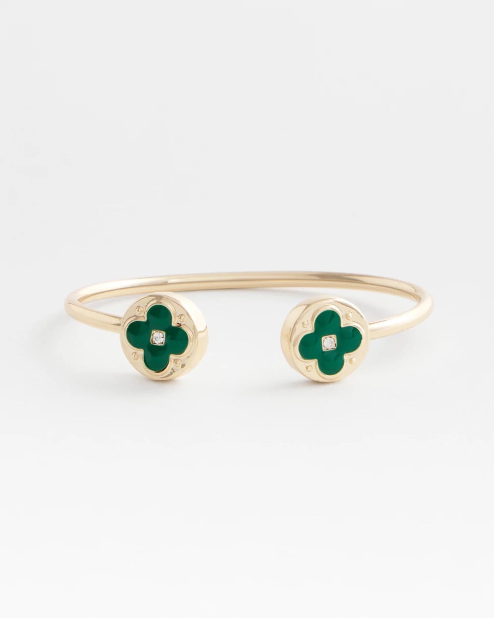 Four Leaf Clover Flex Cuff Bracelet