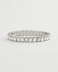 Silver Bezel Set Stretch Tennis Bracelet