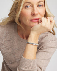 Silver Bezel Set Stretch Tennis Bracelet