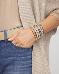 Silver Bezel Set Stretch Tennis Bracelet