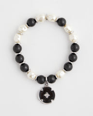 Chico's Women | Beaded Stretch Charm Bracelet BLACK/MULTI