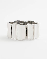Chico's Women | Silvertone Wave Stretch Cuff Bracelet SILVER