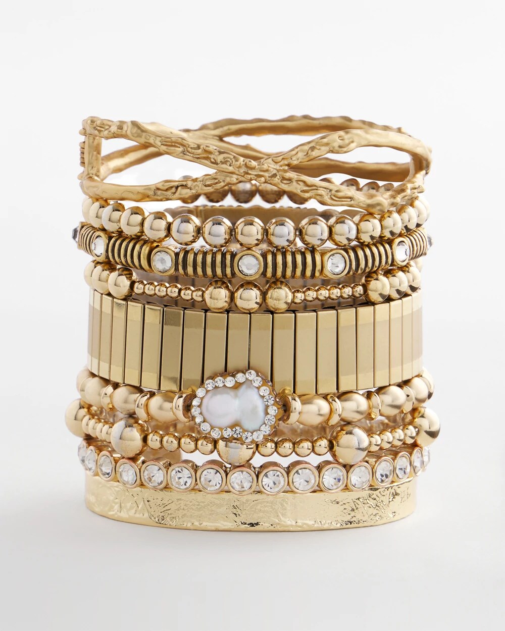 Goldtone Stretch Watchband Bracelet