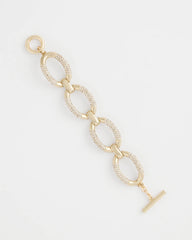 Chico's Women | Large Pave Link Toggle Bracelet GOLD