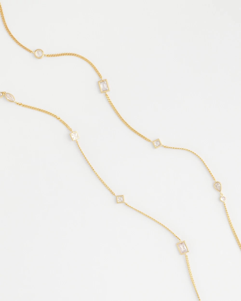 Chico's Women | Fine Crystal Long Chain Necklace GOLD