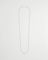 Chico's Women | Fine Crystal Long Chain Necklace SILVER