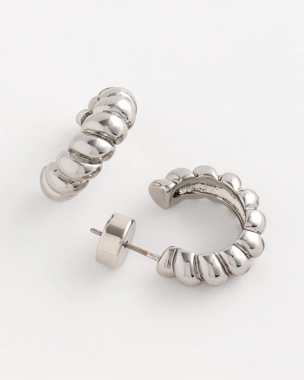 Chico's Women | No Droop® Silvertone Twisted Hoop Earrings SILVER