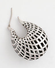 Chico's Women | Silver Lattice Puff Hoop Earrings SILVER