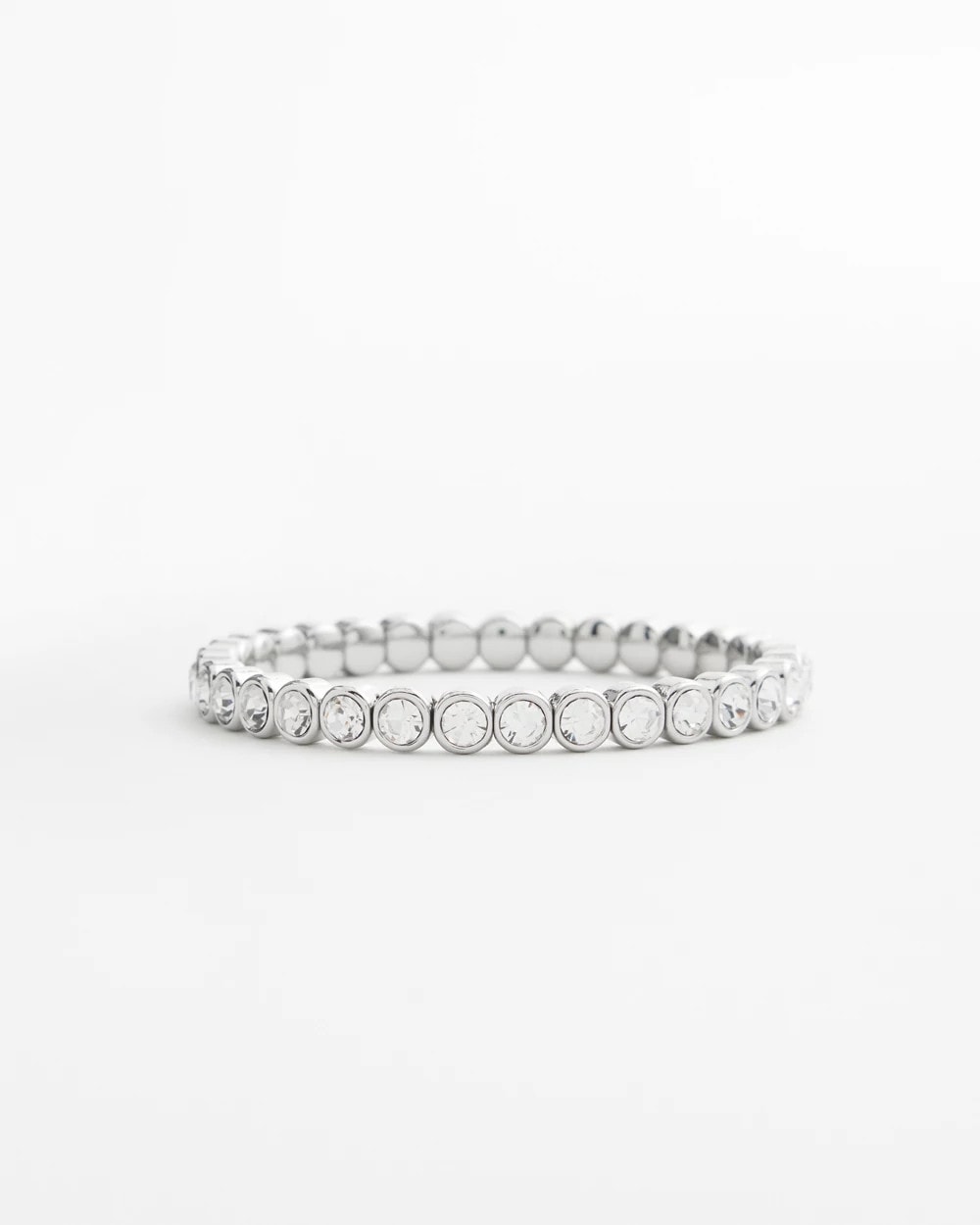 Chico's Women | Faux Tennis Stretch Bracelet SILVER