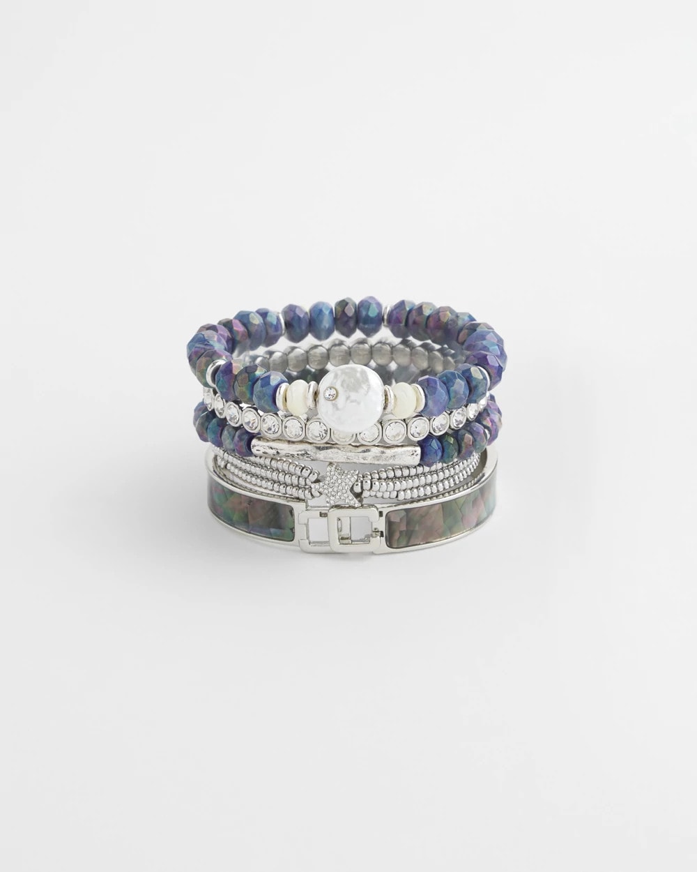 Chico's Women | Faux Tennis Stretch Bracelet SILVER