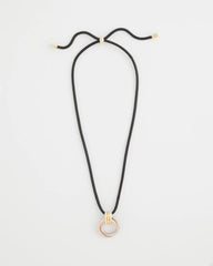 Adjustable Tri-Tone Pendant Necklace