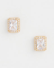 Chico's Women | Gold Emerald Cut Stud Earrings GOLD