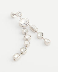 Chico's Women | Bezel Set Linear Silvertone Earrings SILVER