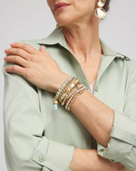 Chico's Women | Gold-tone Small Bead Stretch Bracelet