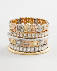 Chico's Women | Tri-Tone Rectangle Stretch Bracelet MIXED METALS