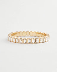 Chico's Women | Gold Bezel Set Stretch Tennis Bracelet GOLD