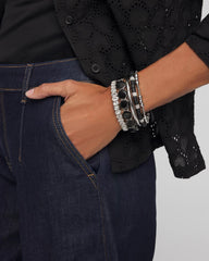 Chico's Women | Reversible Round Stretch Bracelet BLACK