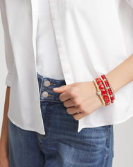 Chico's Women | Reversible Round Stretch Bracelet RED