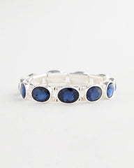 Chico's Women | Large Faceted Gem Stretch Bracelet BLUE