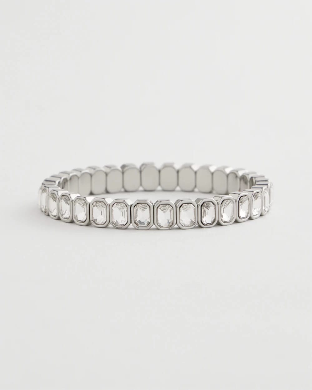 Chico's Women | Silver Bezel Set Stretch Tennis Bracelet