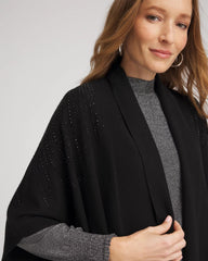 Chico's Women | Embellished Shawl Collar Ruana BLACK