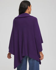 Chico's Women | Rhinestone Zip-Collar Sweater Poncho PURPLE ELIXIR