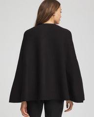 Chico's Women | Faux Leather Trim Cape BLACK