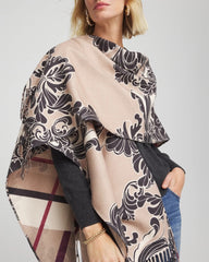 Chico's Women | Reversible Printed Fringe Ruana CHAMPAGNE FIZZ