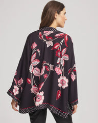 Chico's Women | Short Floral Kimono BLACK