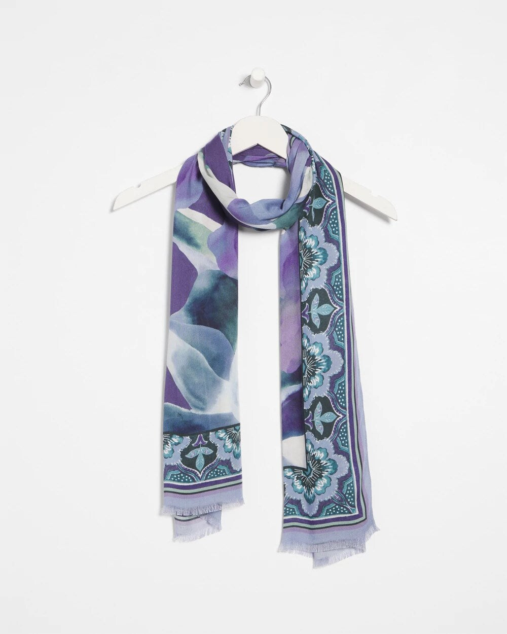 Chico's Women | Artist Garden Oblong Scarf PURPLE ELIXIR