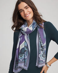Chico's Women | Artist Garden Oblong Scarf PURPLE ELIXIR