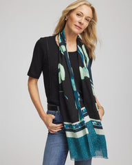 Chico's Women | Glacier Colorblock Oblong Scarf BLACK