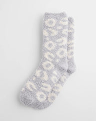 Chico's Women | Animal Print Cozy Socks DOVE GRAY