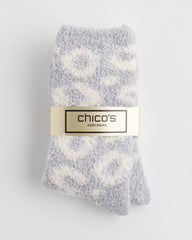 Chico's Women | Animal Print Cozy Socks DOVE GRAY