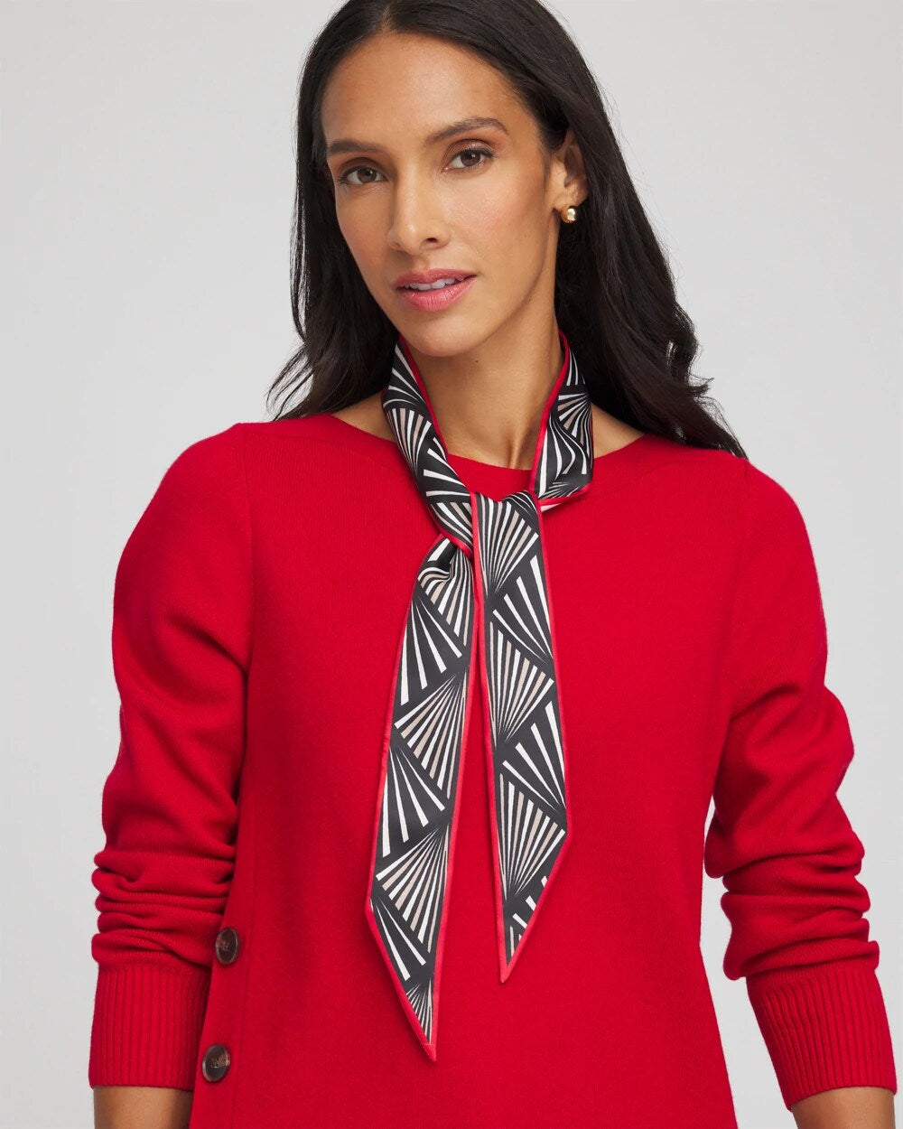 Abstract Reversible Skinny Scarf