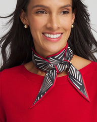 Abstract Reversible Skinny Scarf