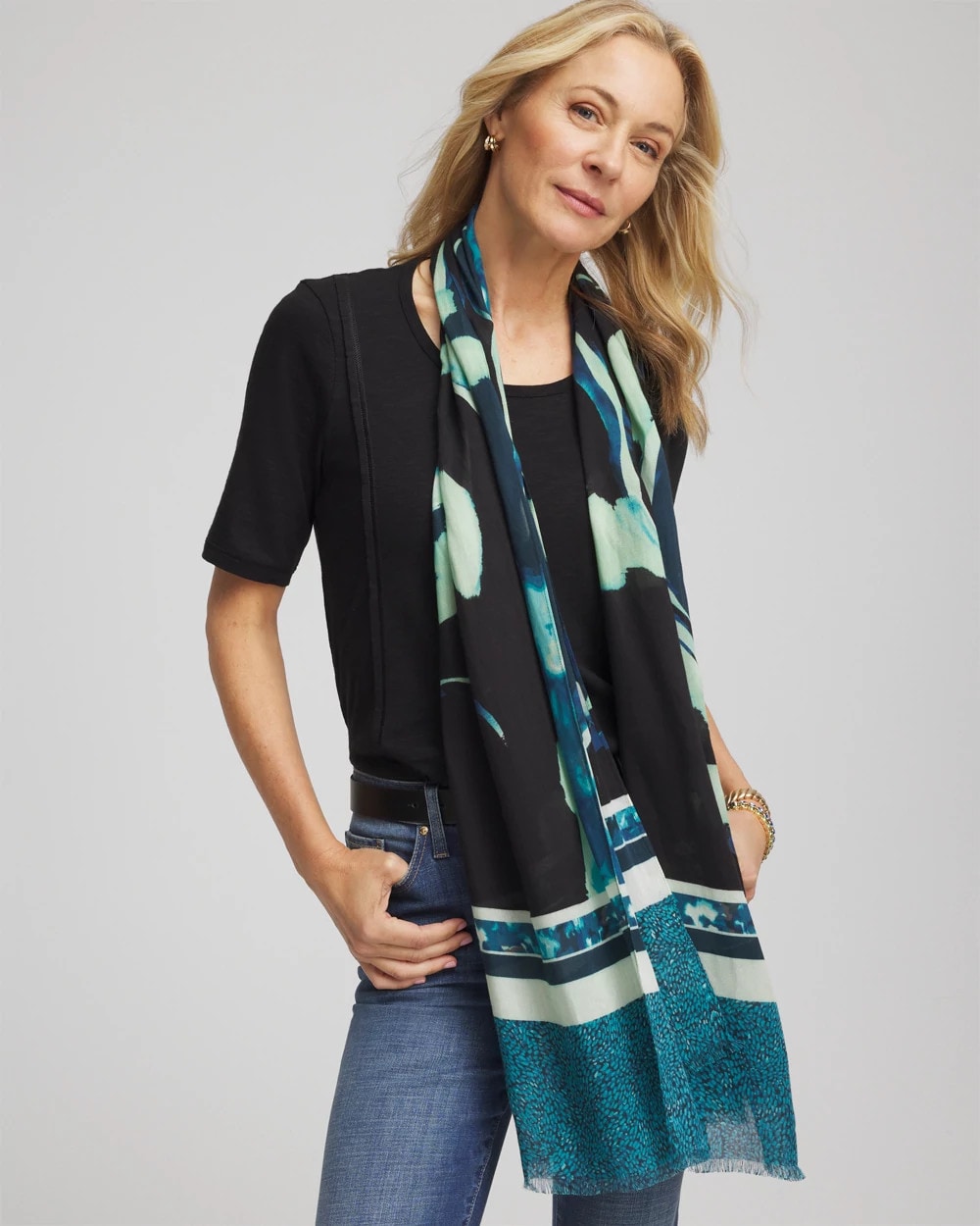 Glacier Colorblock Oblong Scarf