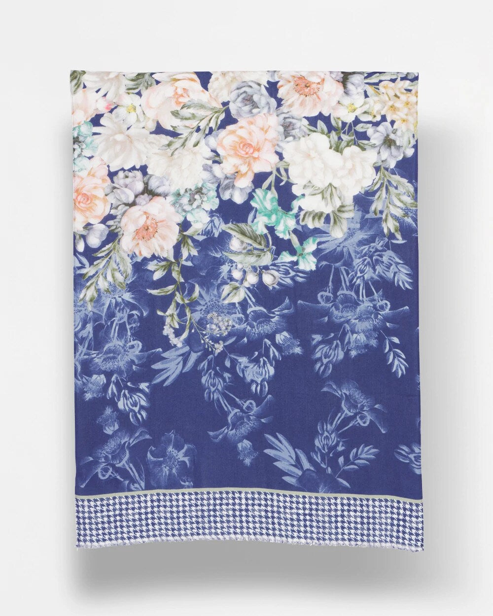 Colorblock Floral-Print Oblong Scarf