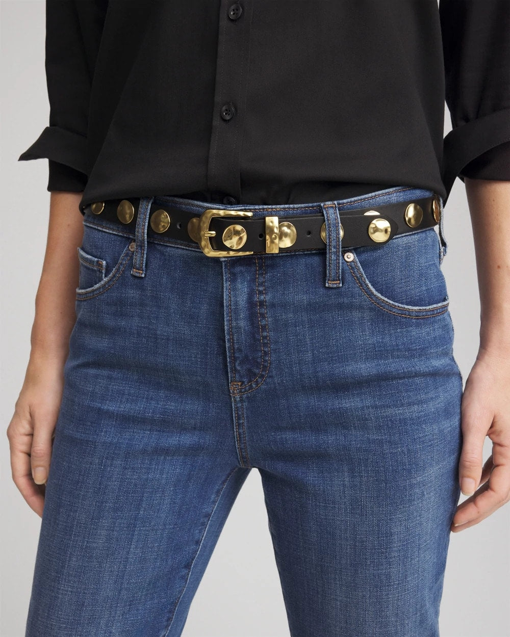 Studded Faux Leather Trouser Belt