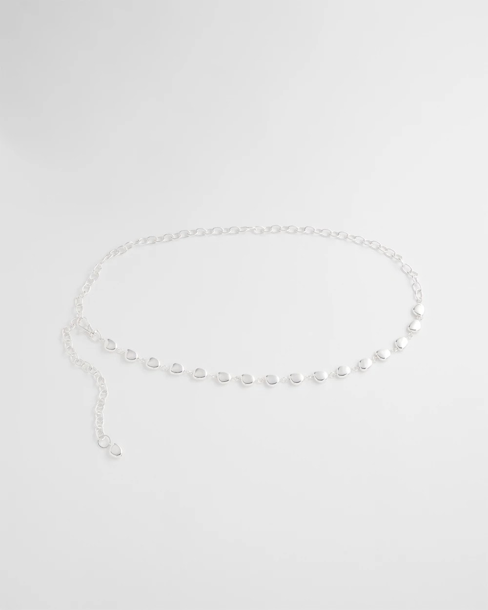 Silvertone Pebble Chain Belt