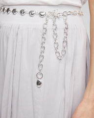 Silvertone Pebble Chain Belt