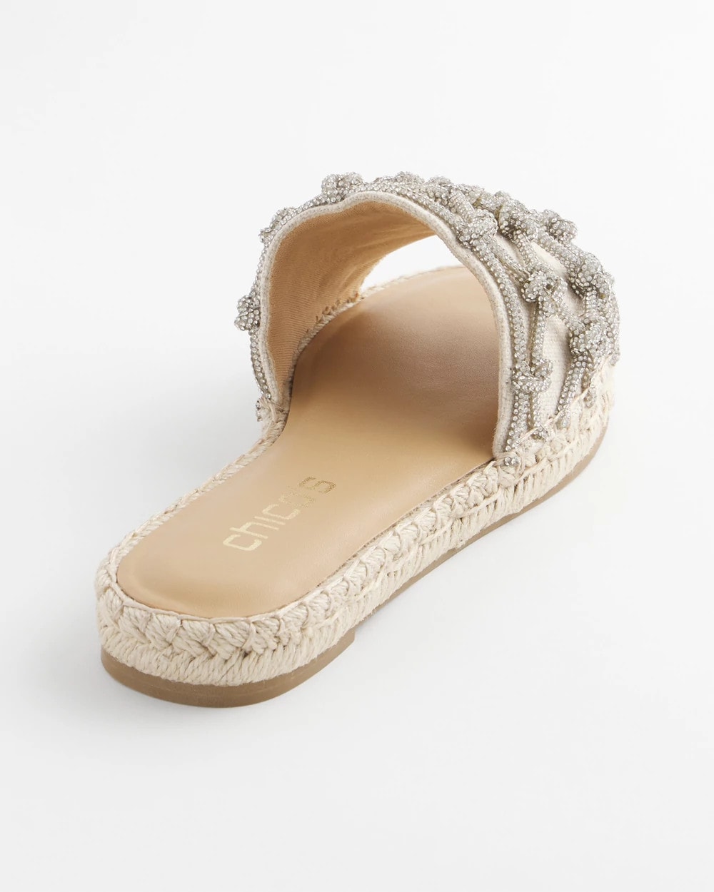 Linen Knotted Espadrille Slides
